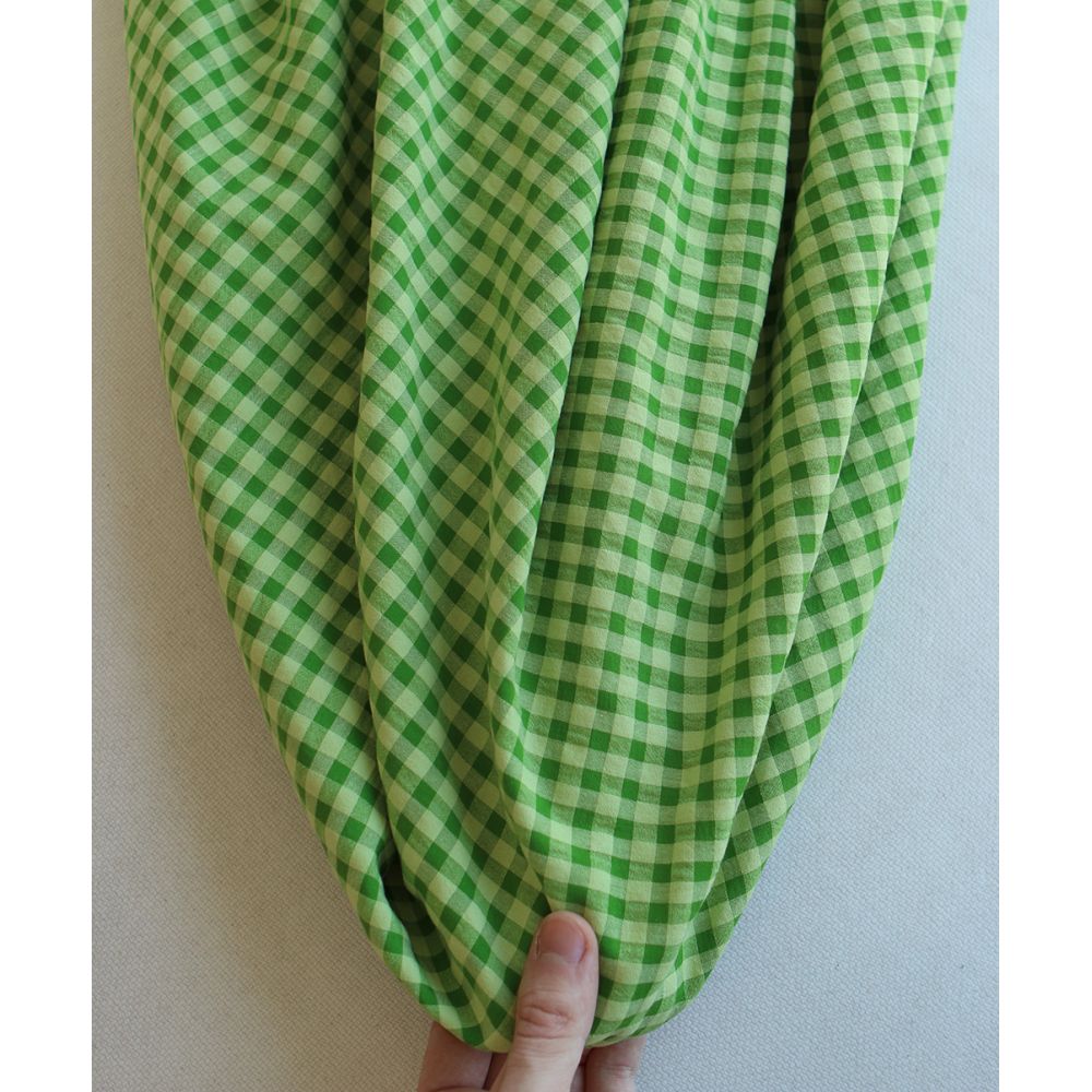 Seersucker / Coton gaufré vichy 6mm matcha