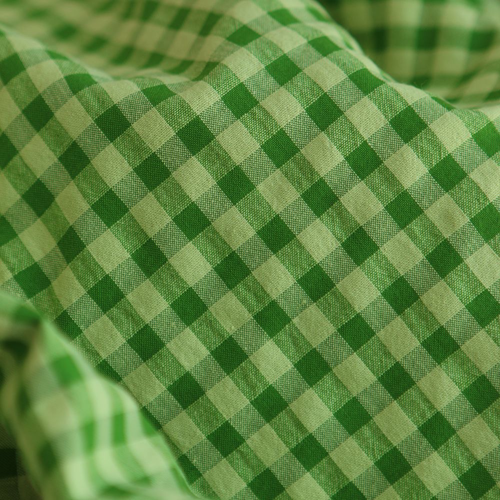 Seersucker / Coton gaufré vichy 6mm matcha