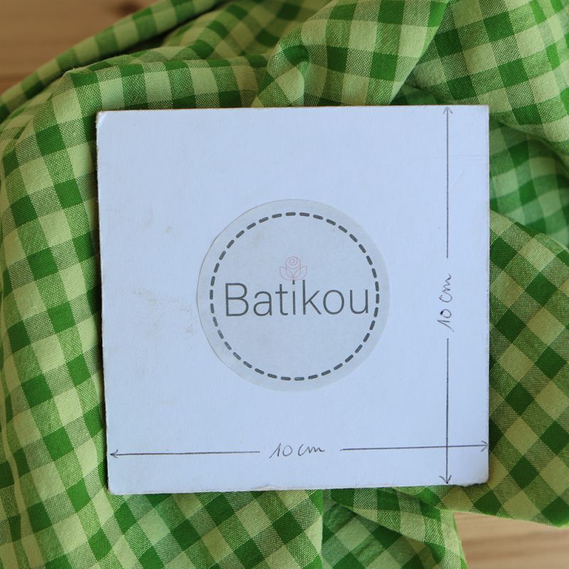 Seersucker / Coton gaufré vichy 6mm matcha