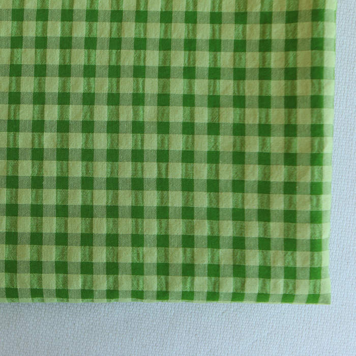Seersucker / Coton gaufré vichy 6mm matcha