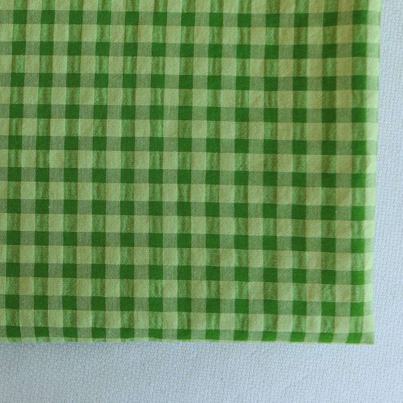 Seersucker / Coton gaufré vichy 6mm matcha