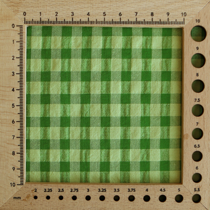 Seersucker / Coton gaufré vichy 6mm matcha