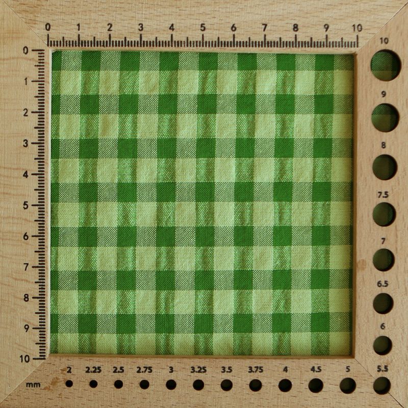 Seersucker / Coton gaufré vichy 6mm matcha