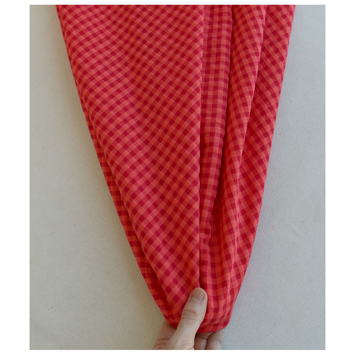 Seersucker / Coton gaufré vichy 6mm pastèque