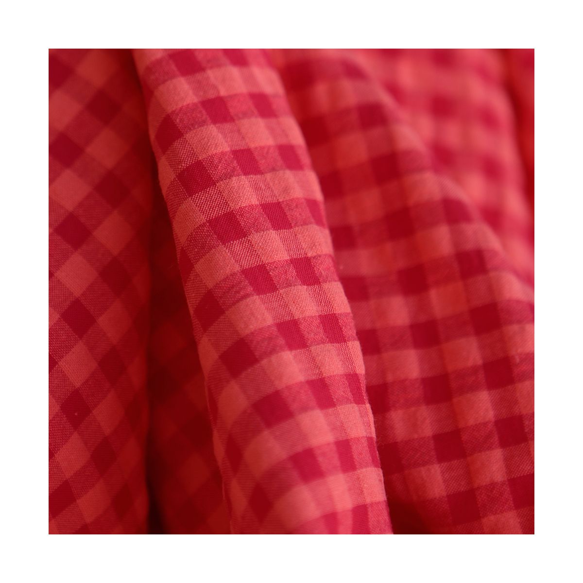 Seersucker / Coton gaufré vichy 6mm pastèque