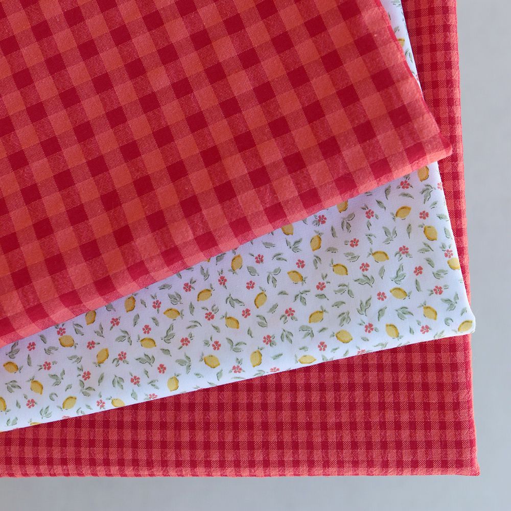 Seersucker / Coton gaufré vichy 6mm pastèque