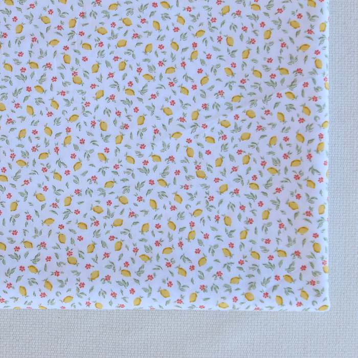 Côme - Popeline de coton BIO petit imprimé citrons