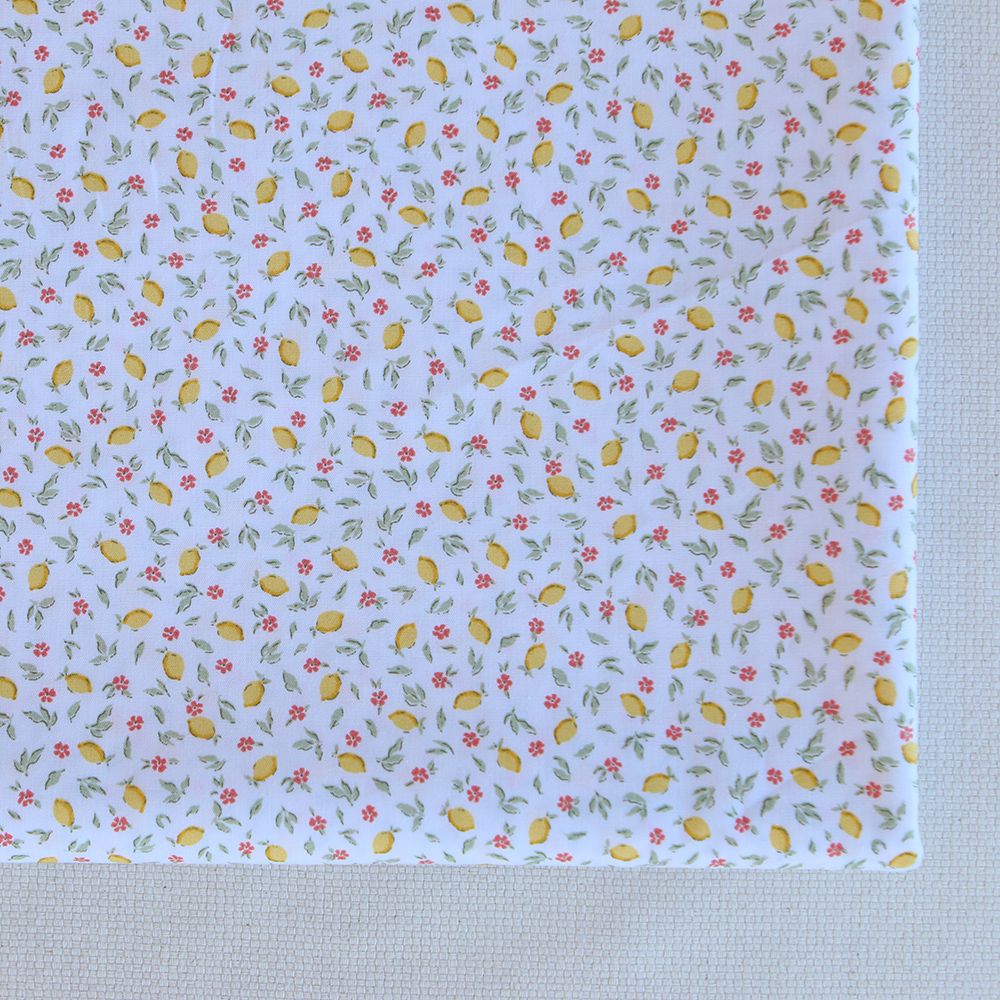 Côme - Popeline de coton BIO petit imprimé citrons