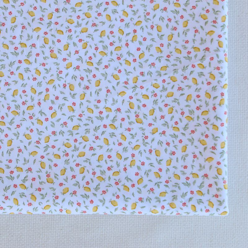 Côme - Popeline de coton BIO petit imprimé citrons