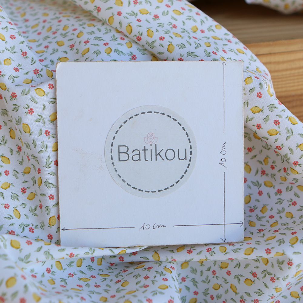 Côme - Popeline de coton BIO petit imprimé citrons