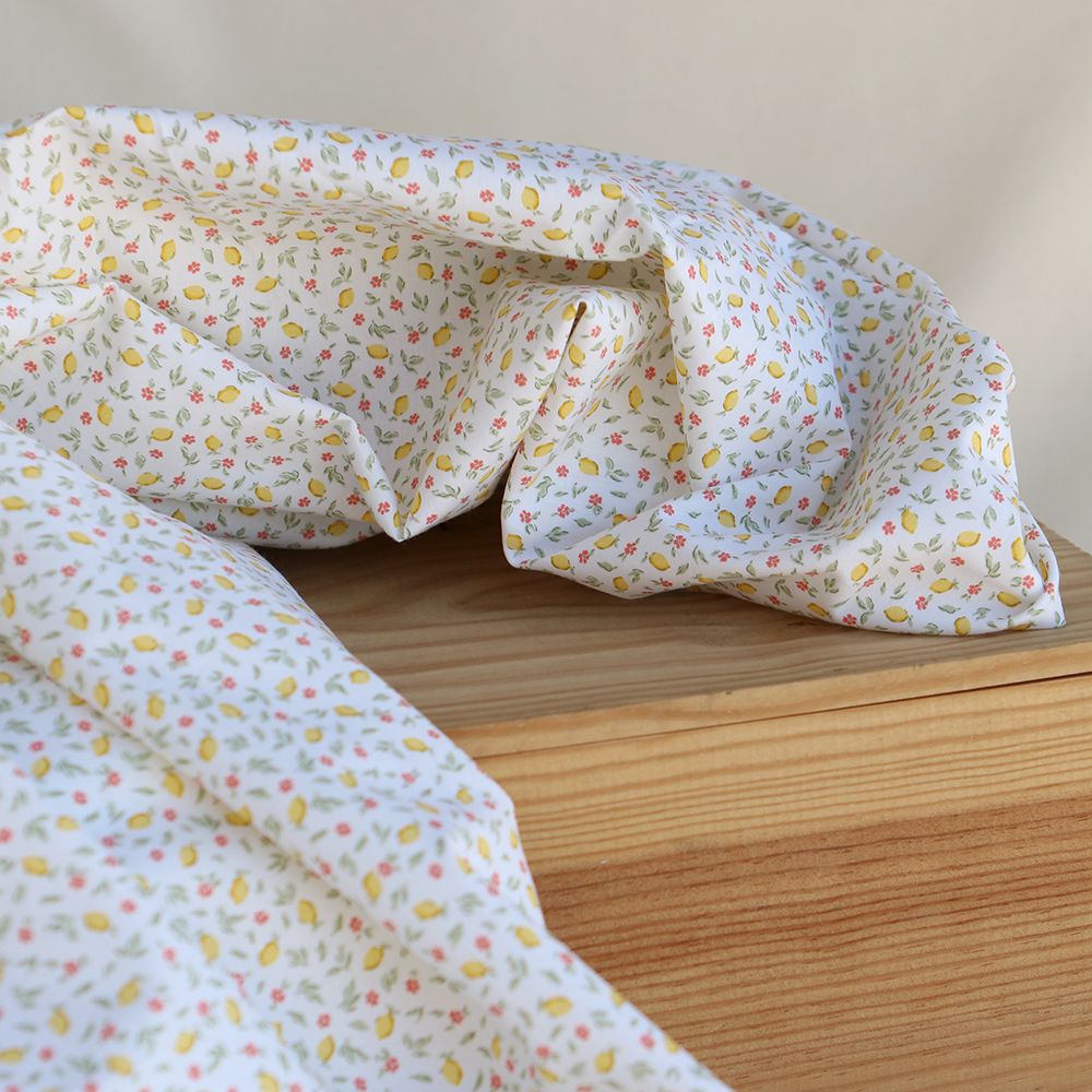 Côme - Popeline de coton BIO petit imprimé citrons