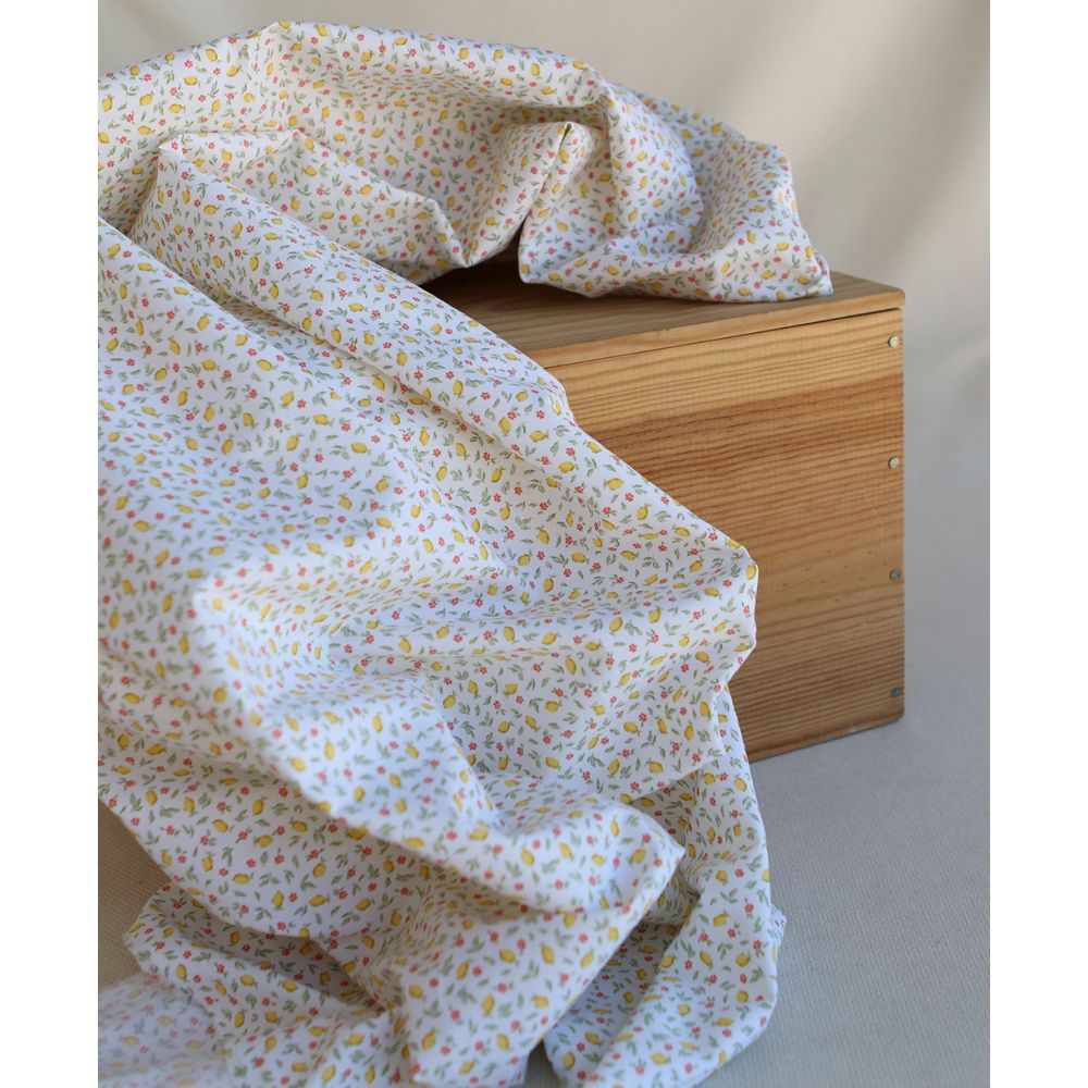 Côme - Popeline de coton BIO petit imprimé citrons