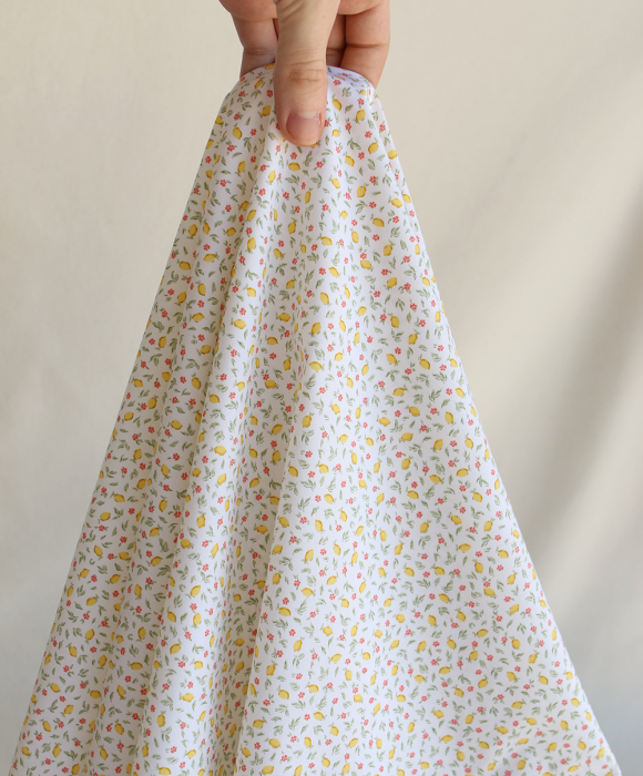 Côme - Popeline de coton BIO petit imprimé citrons