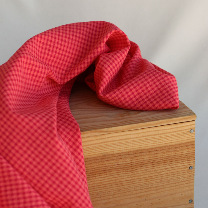 Seersucker / Coton gaufré vichy mini 3mm pastèque