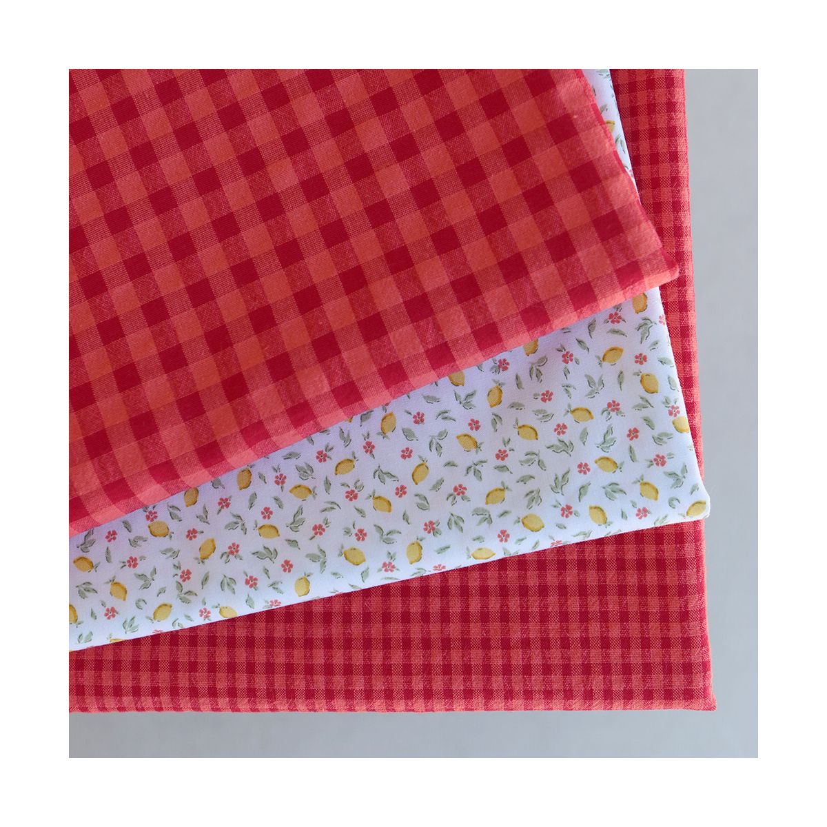 Seersucker / Coton gaufré vichy mini 3mm pastèque Seersucker / Coton gaufré vichy mini 3mm pastèque