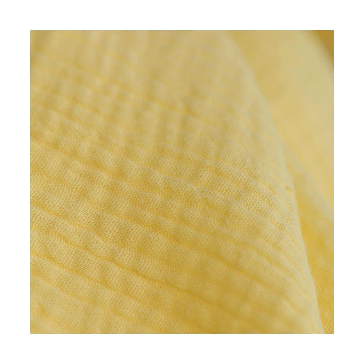 Double gaze de coton unie jaune lemon tendre Double gaze de coton unie jaune lemon tendre