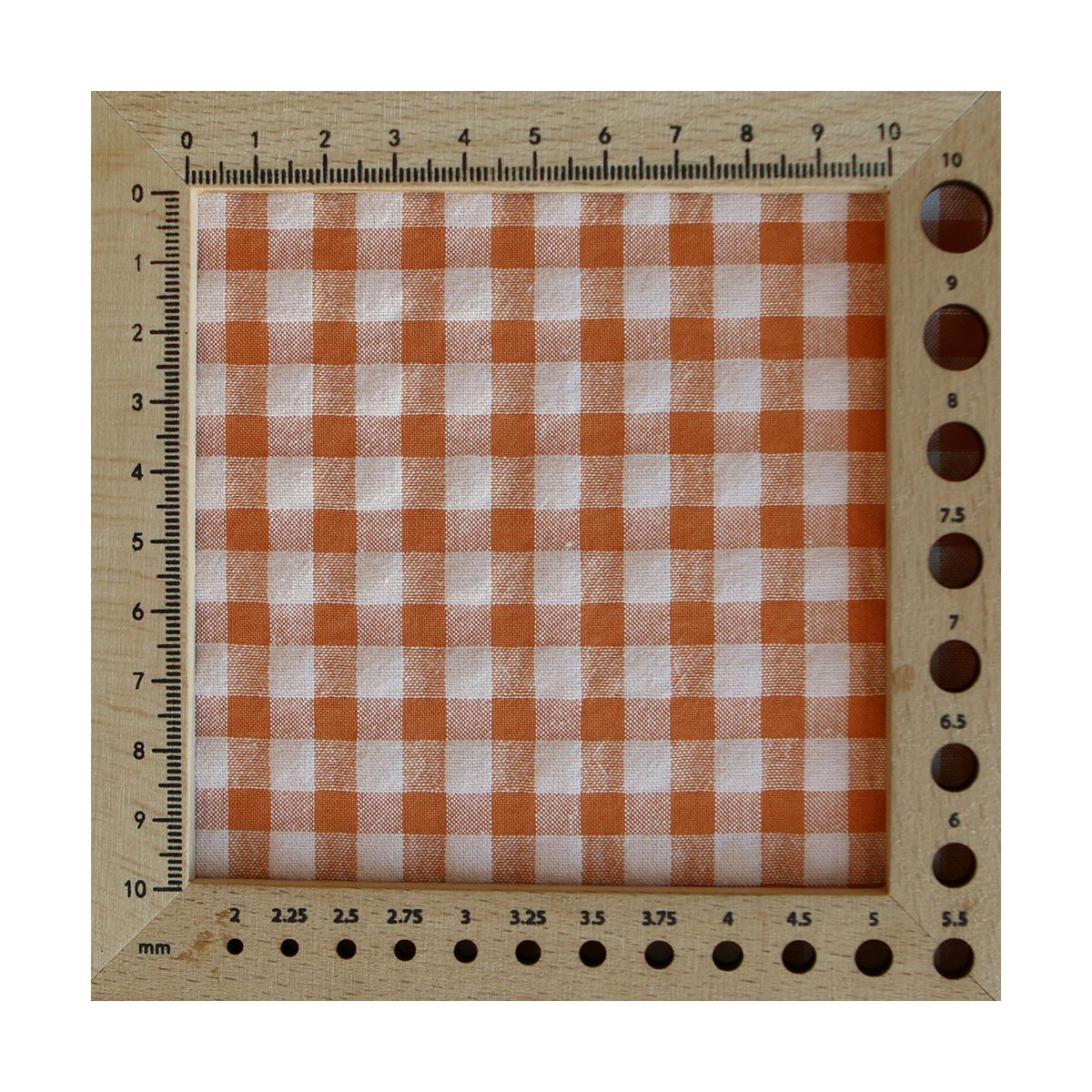 Seersucker / Coton gaufré vichy 6mm Carotte cake Seersucker / Coton gaufré vichy 6mm Carotte cake