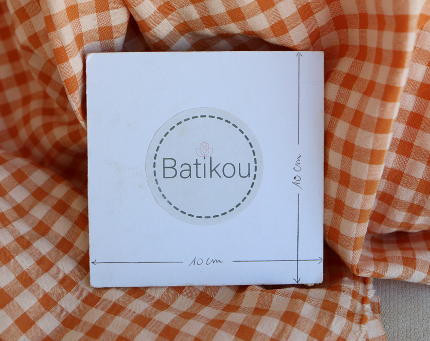 Seersucker / Coton gaufré vichy 6mm Carotte cake