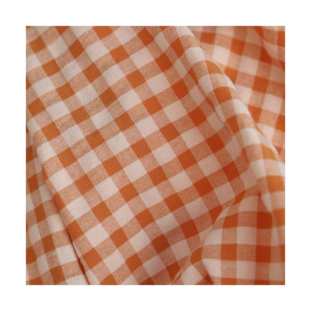 Seersucker / Coton gaufré vichy 6mm Carotte cake Seersucker / Coton gaufré vichy 6mm Carotte cake
