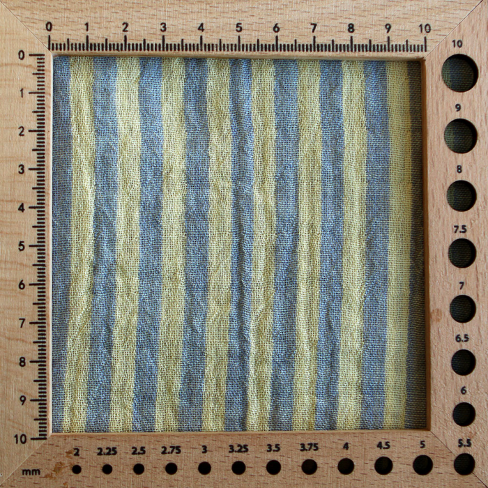 Double gaze de coton réversible rayures lemon et bleu baltique