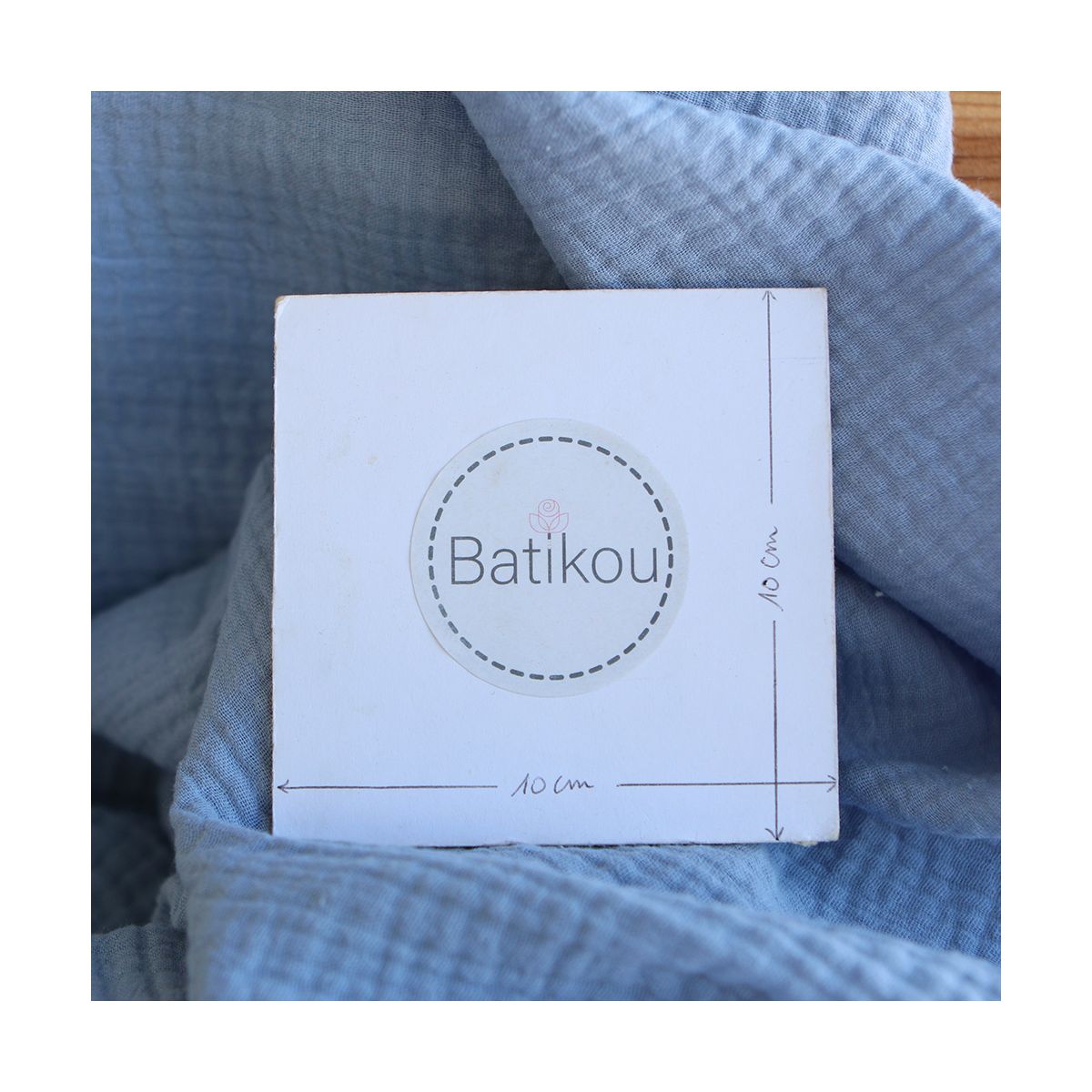 Double gaze de coton unie bleu baltique Double gaze de coton unie bleu baltique
