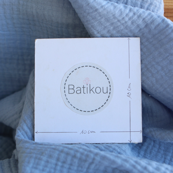 Double gaze de coton unie bleu baltique