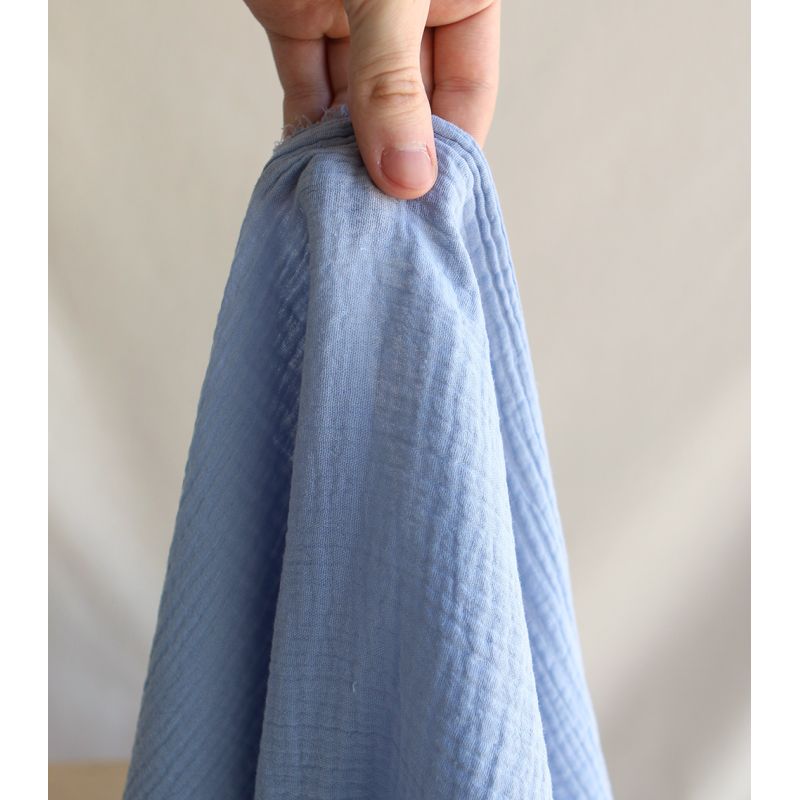 Double gaze de coton unie bleu baltique