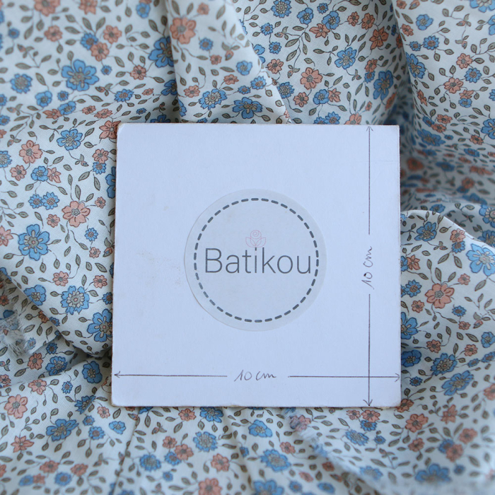 Lara - Batiste de coton SILKYNE à imprimé fleuri bleu