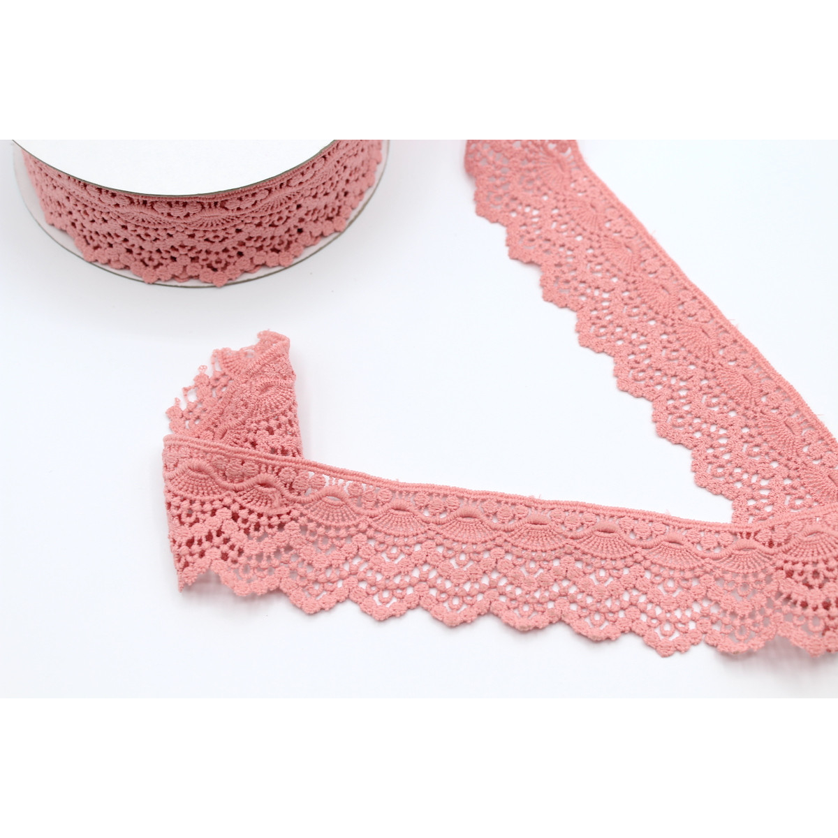 Galon guipure ROSE  55mm x 1m Galon guipure ROSE  55mm x 1m