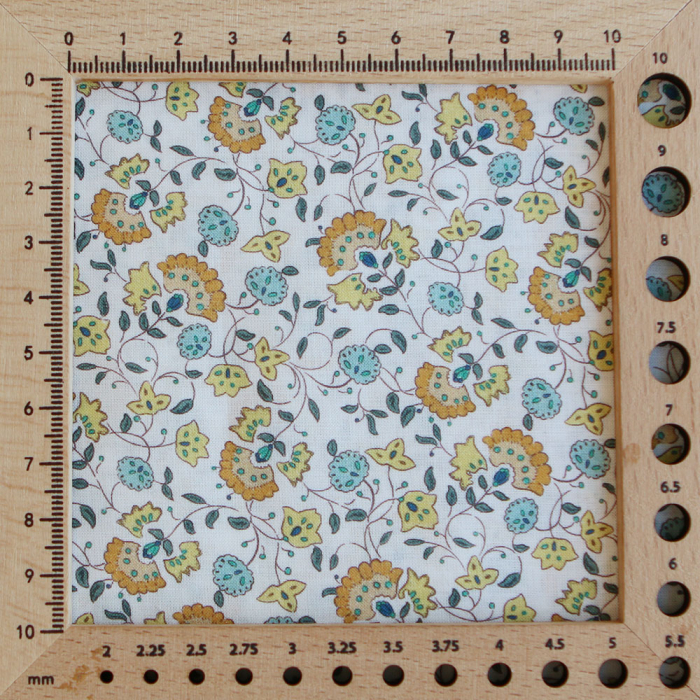 Valentine - Batiste de coton SILKYNE à imprimé fleuri orange et bleu