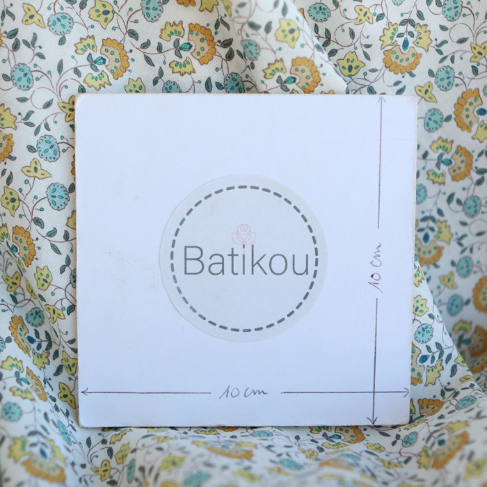 Valentine - Batiste de coton SILKYNE à imprimé fleuri orange et bleu