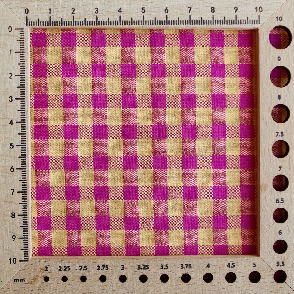 Seersucker / Coton gaufré vichy 6mm fruit de la passion