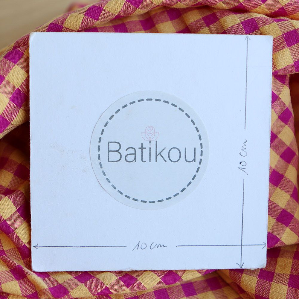 Seersucker / Coton gaufré vichy 6mm fruit de la passion