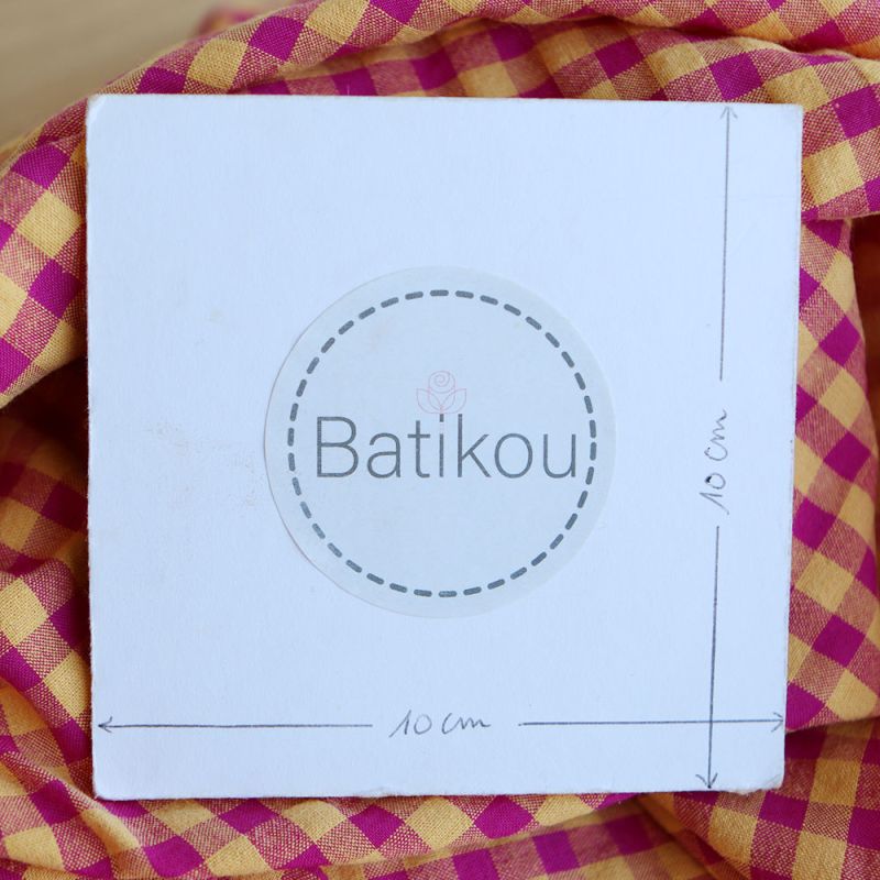 Seersucker / Coton gaufré vichy 6mm fruit de la passion