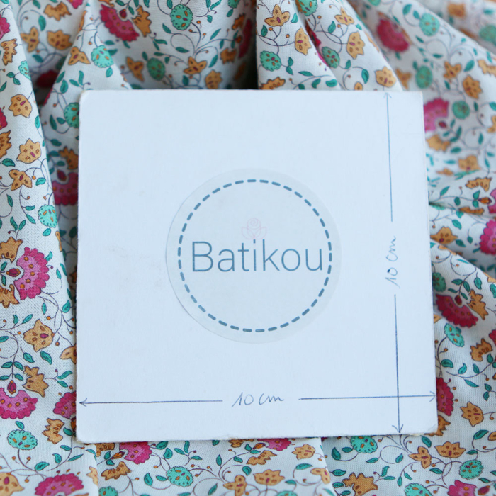 Valentine - Batiste de coton SILKYNE à imprimé fleuri rose orange