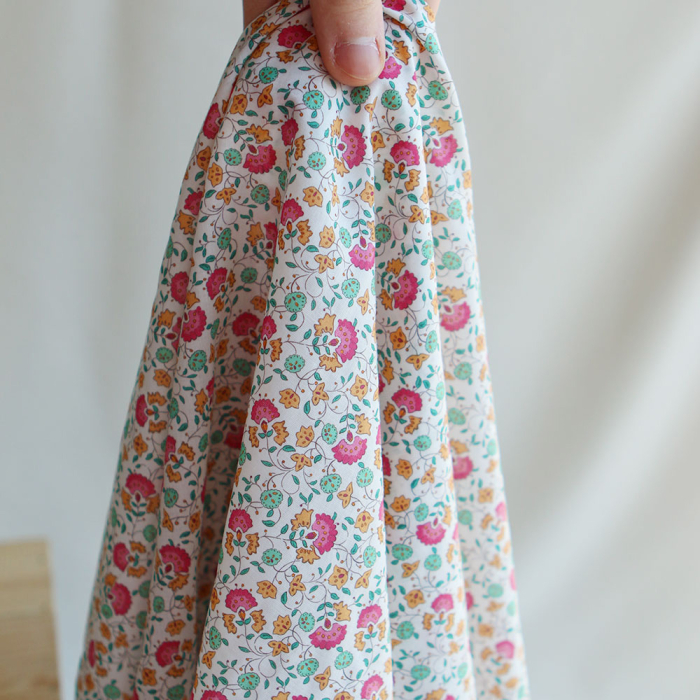 Valentine - Batiste de coton SILKYNE à imprimé fleuri rose orange