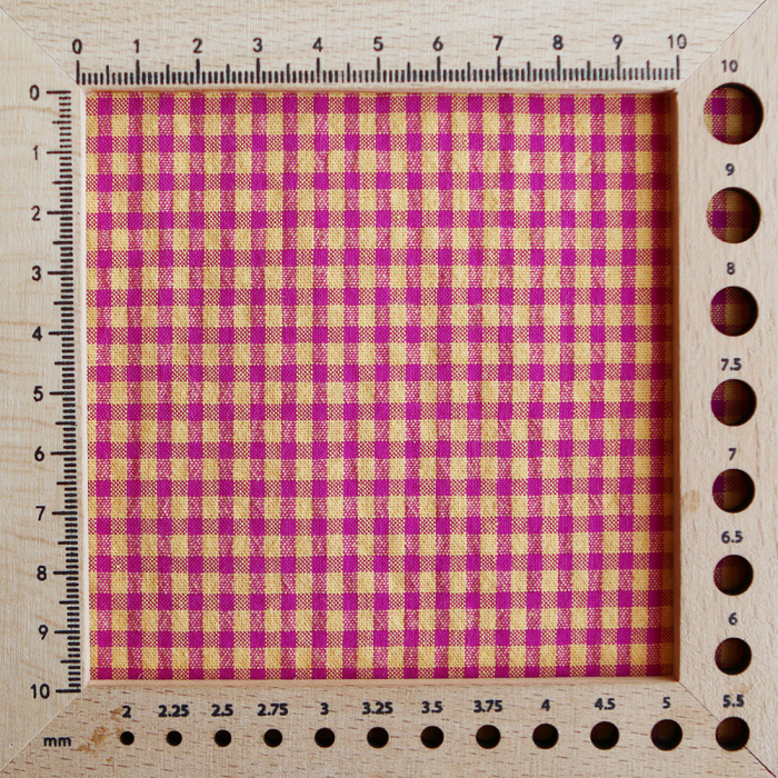 Seersucker / Coton gaufré vichy mini 3mm fruit de la passion