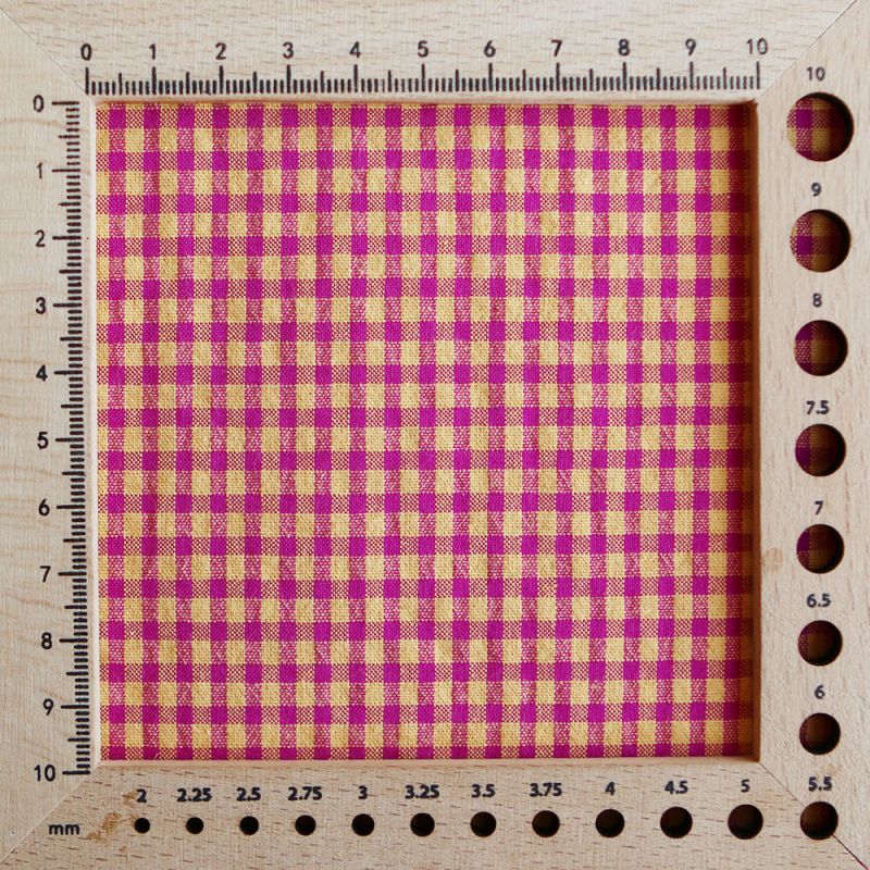 Seersucker / Coton gaufré vichy mini 3mm fruit de la passion