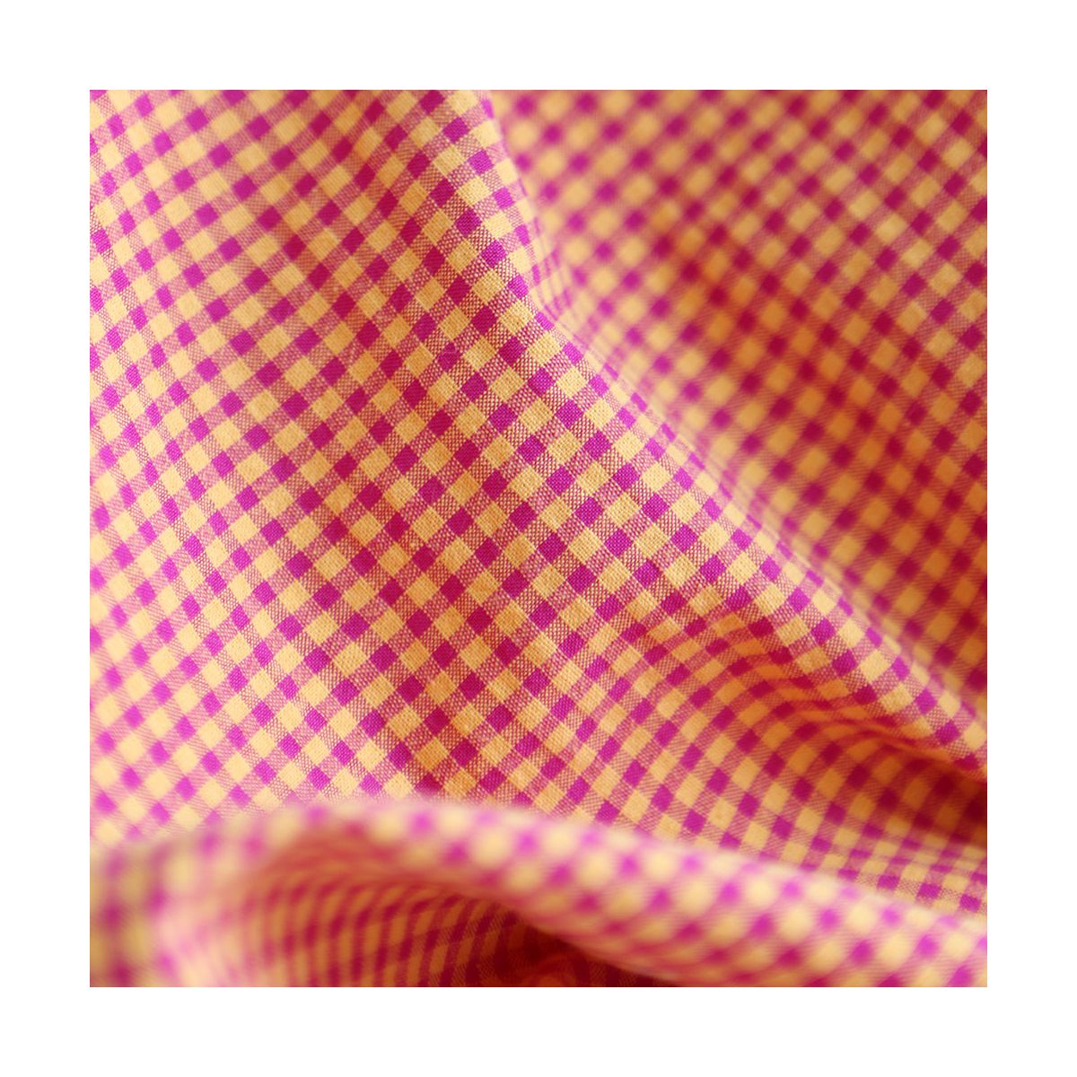 Seersucker / Coton gaufré vichy mini 3mm fruit de la passion Seersucker / Coton gaufré vichy mini 3mm fruit de la passion