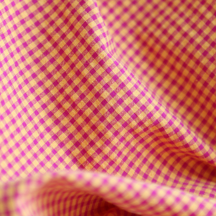 Seersucker / Coton gaufré vichy mini 3mm fruit de la passion