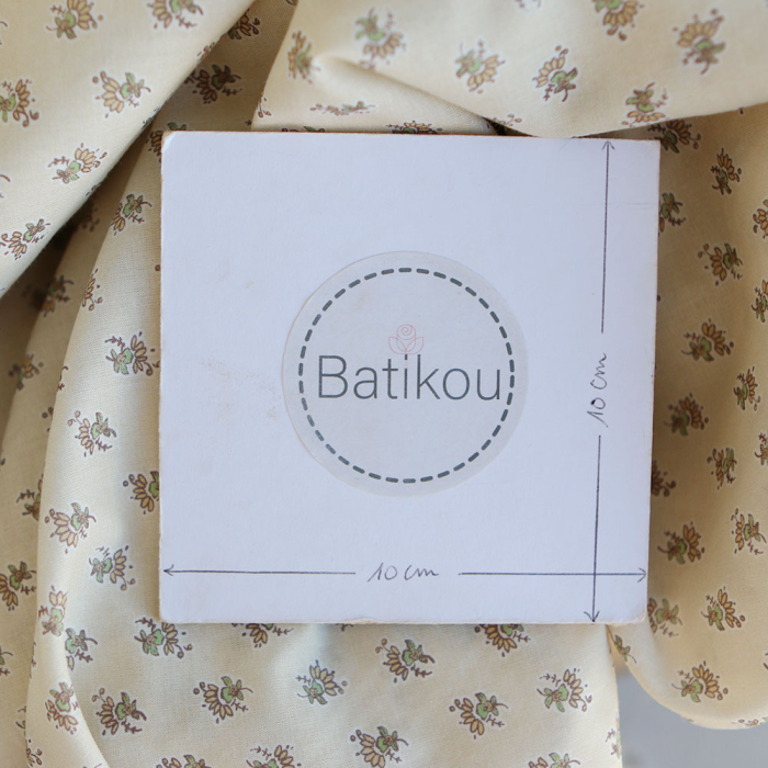 Leyna - Batiste de coton SILKYNE à imprimé petite indienne écru