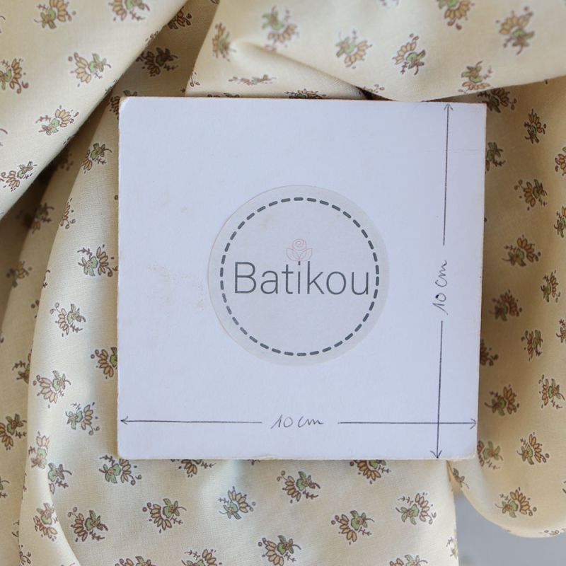 Leyna - Batiste de coton SILKYNE à imprimé petite indienne écru