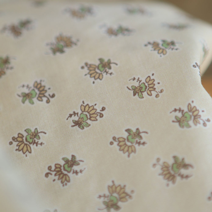 Leyna - Batiste de coton SILKYNE à imprimé petite indienne écru