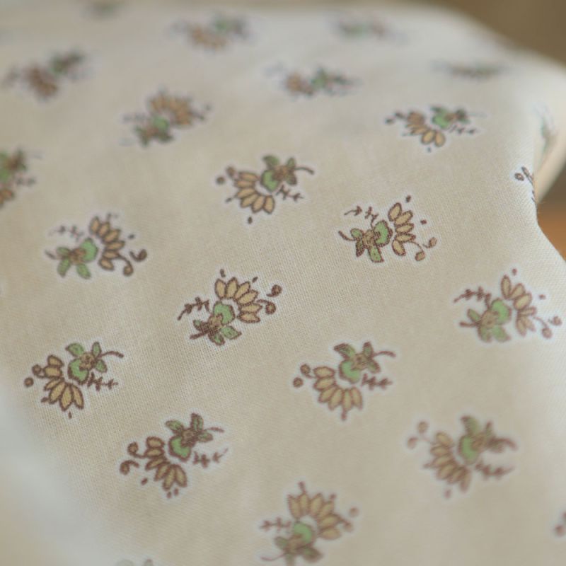 Leyna - Batiste de coton SILKYNE à imprimé petite indienne écru