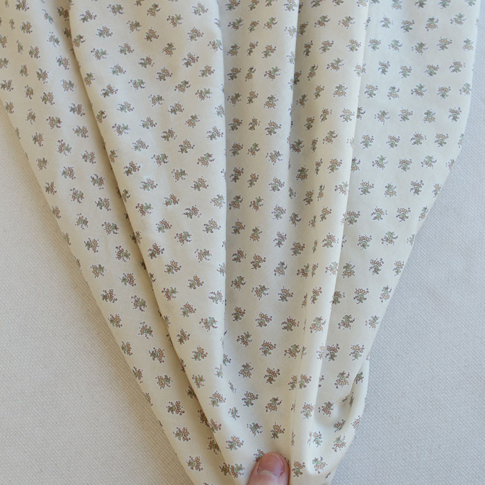 Leyna - Batiste de coton SILKYNE à imprimé petite indienne écru