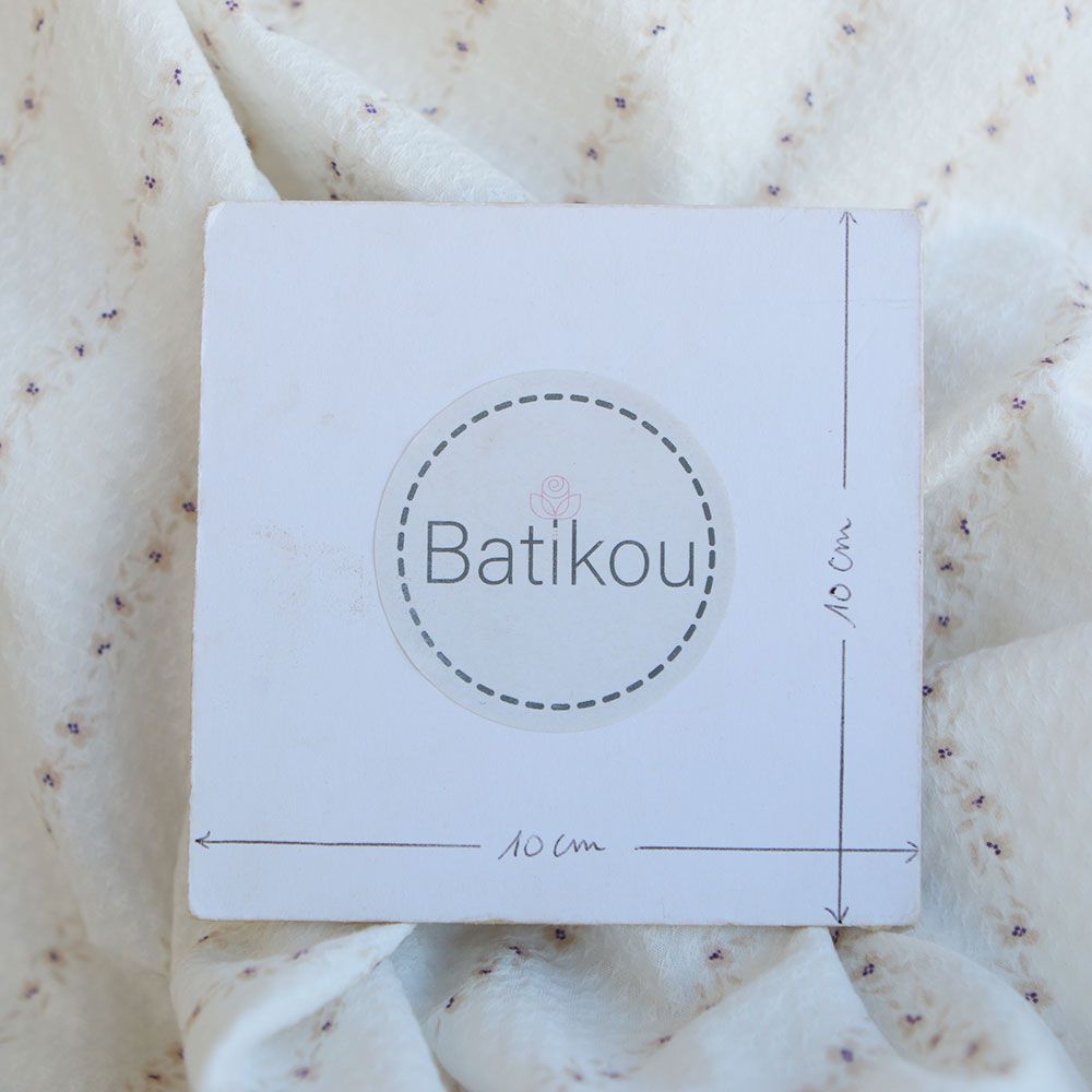 Alicia - Tissu coton texturé imprimé beige