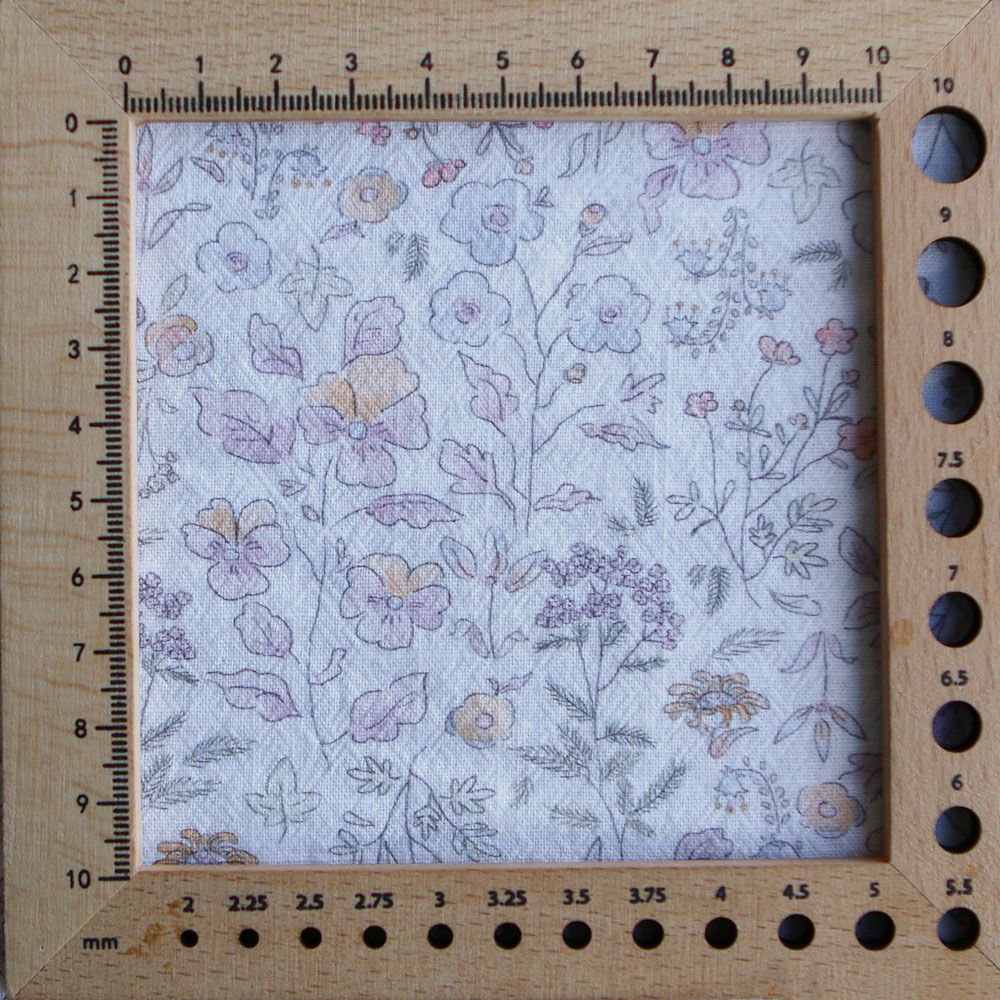 Faustine - Coton lavé bio blanc fleuri pastel