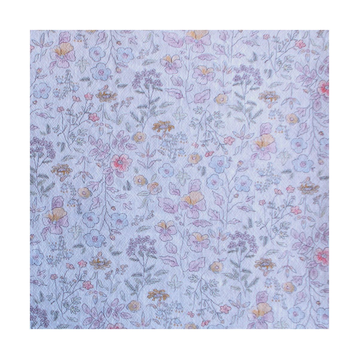 Faustine - Coton lavé bio blanc fleuri pastel Faustine - Coton lavé bio blanc fleuri pastel