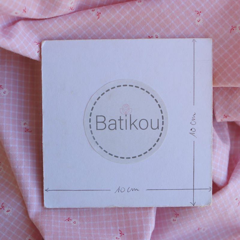 copy of Seersucker quadrillage fin minis fleurs fond sorbet abricot