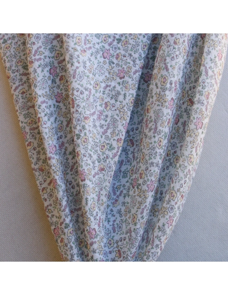 copy of Albane - Double gaze de coton motif fleuri bleu ocre